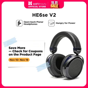 HIFIMAN HE6se Full-Size Over Ear Planar Magnetic Audiophile Headphones