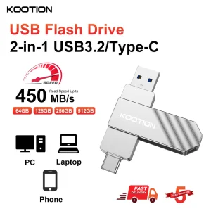 KOOTION U600 Portable USB C Flash Drive